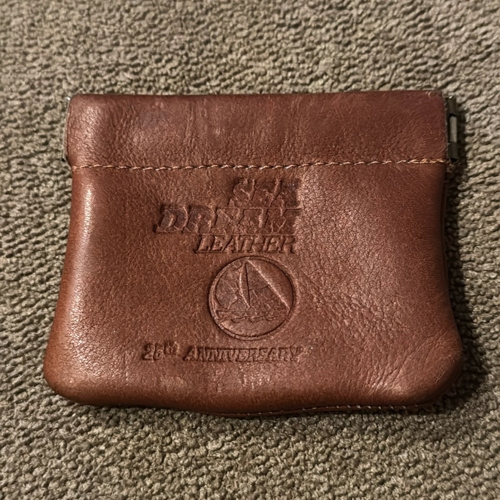 Sea Dream Leather 25th Anniversary Coin Change Pouch Purse (TD)